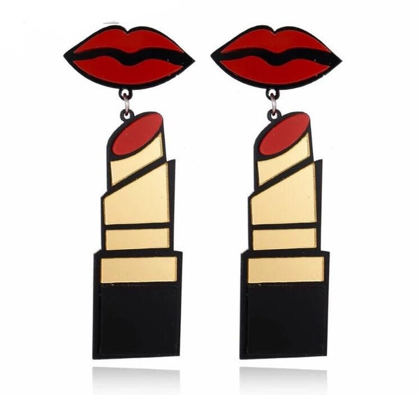Lipstick Diva Earrings - EarringEverything.com Fashion Jewelry For Trendsetters - FREE SHIPPING - #necklace #earrings #jewelry #jewellery #goldjewelry #silverjewelry #accessories #fashionista #fashionjewelry #instagood #bracelet #Ring #jewelrydesigner #bridesmaidsgifts #jewelryforsale #jewelrystore #jewelryporn #jewelryshop #jewelrylover #jewelrylovers #jewelrysale #jewelrygifts #jewelrybox #jewelrydesign #jewelryjunkie #pearls #swarovski #ontrend #uniquejewelry #EarringEverything