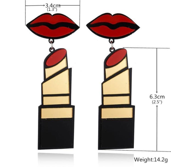 Lipstick Diva Earrings - EarringEverything.com Fashion Jewelry For Trendsetters - FREE SHIPPING - #necklace #earrings #jewelry #jewellery #goldjewelry #silverjewelry #accessories #fashionista #fashionjewelry #instagood #bracelet #Ring #jewelrydesigner #bridesmaidsgifts #jewelryforsale #jewelrystore #jewelryporn #jewelryshop #jewelrylover #jewelrylovers #jewelrysale #jewelrygifts #jewelrybox #jewelrydesign #jewelryjunkie #pearls #swarovski #ontrend #uniquejewelry #EarringEverything